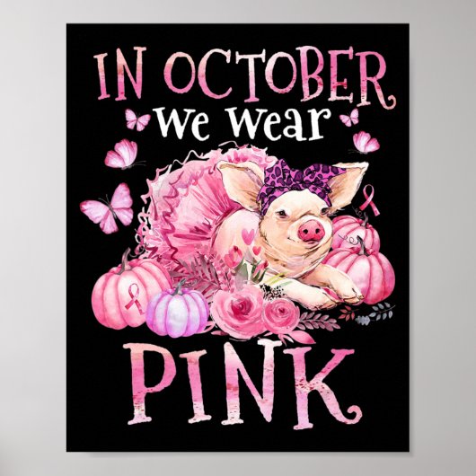 In oktober Draag we roze reukstofblaaskanker A Poster (Voorkant)