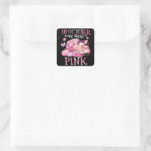 In oktober Draag we roze reukstofblaaskanker A Vierkante Sticker (Tas)