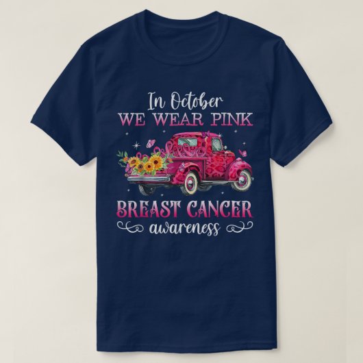 In oktober Draag we roze Ri T-shirt (Design voorkant)