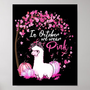 In oktober Draag we roze Ribbon Breast Cancer Poster