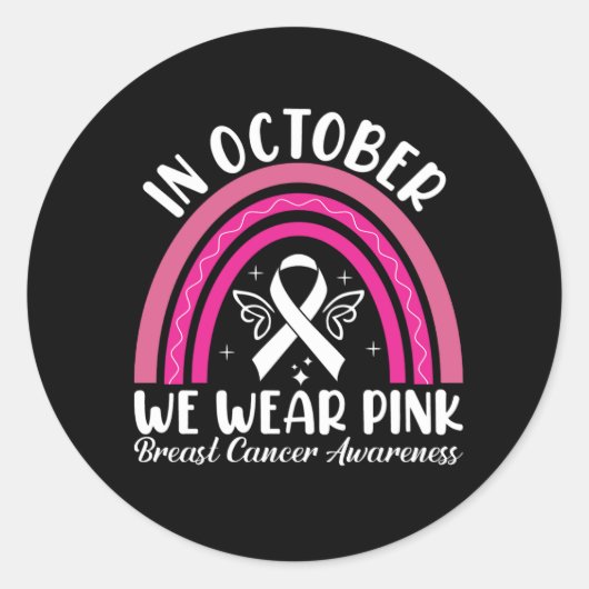 In oktober draag we roze ronde sticker (Voorkant)