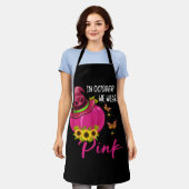 In oktober Draag we roze roze pompoen met borstkan Schort (Gedragen)