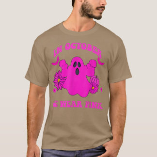 In oktober Draag we roze roze roodborstkanker T-shirt