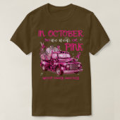 In oktober Draag we roze roze vrachtwagen Hummingb T-shirt (Design voorkant)