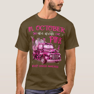 In oktober Draag we roze roze vrachtwagen Hummingb T-shirt