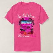 In oktober Draag we roze schoolbus borstkanker A T-shirt (Design voorkant)