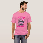 In oktober Draag we roze schoolbus borstkanker A T-shirt (Voorkant volledig)