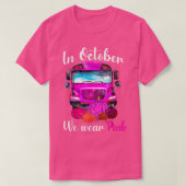 In oktober Draag we roze schoolbus borstkanker A T-shirt (Design voorkant)