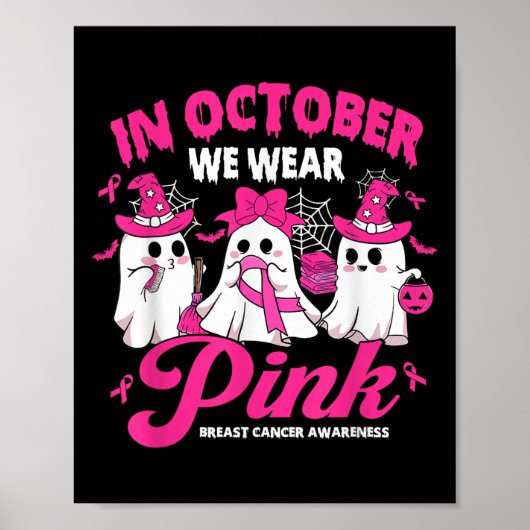 In oktober Draag we roze schoolconciërge borstkank Poster (Voorkant)