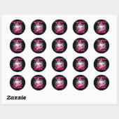 In oktober Draag we roze Shirt borstkankerwaren Ronde Sticker (Vel)