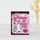 In oktober Draag we roze Shirt spookborstkanker Kaart (Gele Bloem)