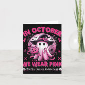In oktober Draag we roze Shirt spookborstkanker Kaart (Voorkant)