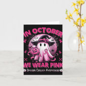 In oktober Draag we roze Shirt spookborstkanker Kaart (Gele Bloem)