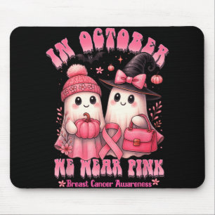 In oktober Draag we roze Shirt spookborstkanker Muismat