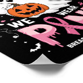 In oktober Draag we roze Shirt spookborstkanker Poster (Hoek)