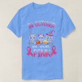 In oktober Draag we roze skelet borstkanker Awa T-shirt (Design voorkant)