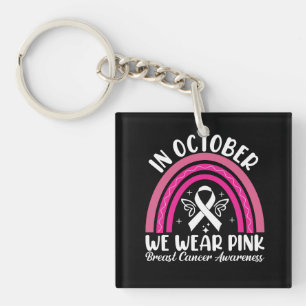 In oktober draag we roze sleutelhanger