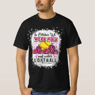 In oktober draag we roze Softball Breast Cancer Aw T-shirt
