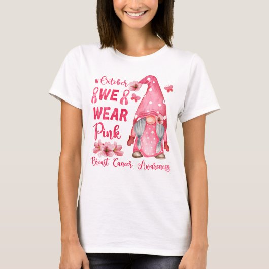 In oktober Draag we roze spoelkanker T-shirt (Voorkant)