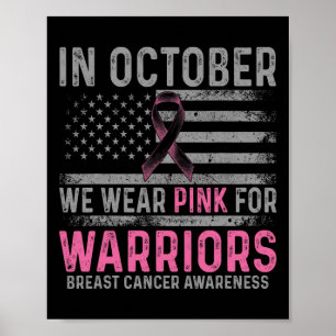 In oktober Draag we roze stakingen tegen bosbrande Poster