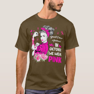 In oktober Draag we roze sterke vrouwelijke borstk T-shirt