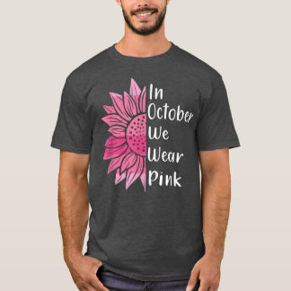 In oktober Draag we roze Su T-shirt