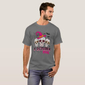 In oktober Draag we roze suikerschedel halloween B T-shirt (Voorkant volledig)
