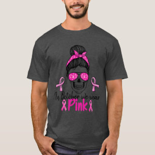 In oktober Draag we roze suikerschedel T-shirt