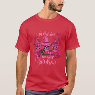 In oktober Draag we roze suikerschedel T-shirt