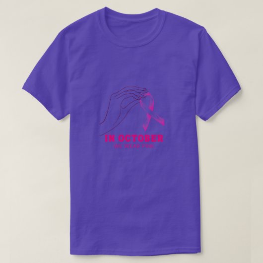 In oktober Draag we roze suikerschedel T-shirt (Design voorkant)