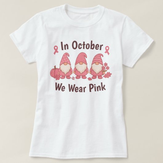In oktober Draag we roze T-shirt (Design voorkant)