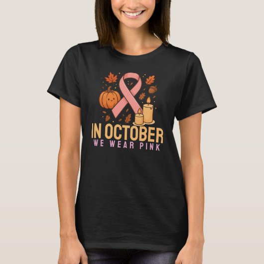 In oktober Draag we roze T-shirt (Voorkant)