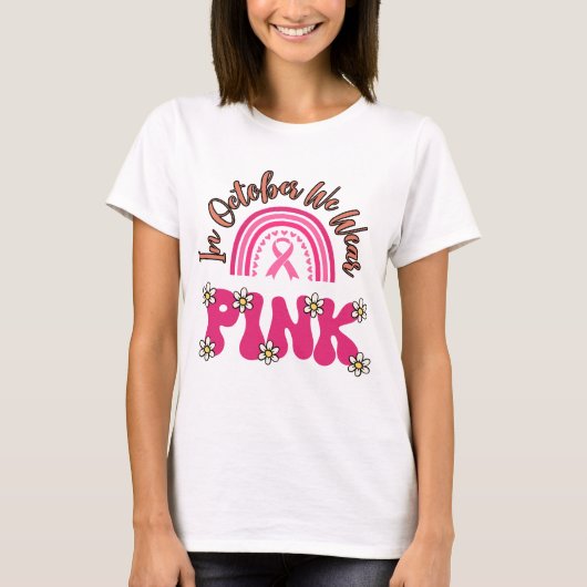 In oktober Draag we roze T-shirt (Voorkant)