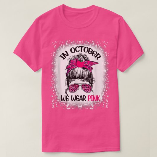 In oktober Draag we roze T-shirt (Design voorkant)