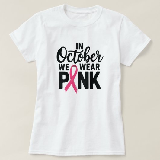 In oktober Draag we roze T-shirt (Design voorkant)