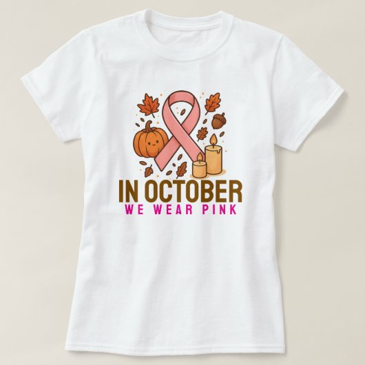 In oktober Draag we roze T-shirt (Design voorkant)