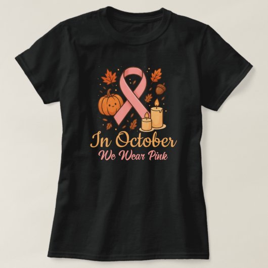In oktober Draag we roze T-shirt (Design voorkant)