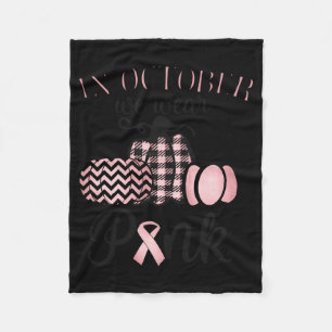 In oktober Draag we roze Thanksgiving borstkanker Fleece Deken