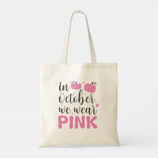 In oktober Draag we roze Tote Bag (Achterkant)