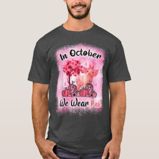 In oktober Draag we roze Varkens Borstkanker T-shirt