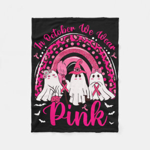 In oktober Draag we Roze Verpleegster Spook Borstk Fleece Deken
