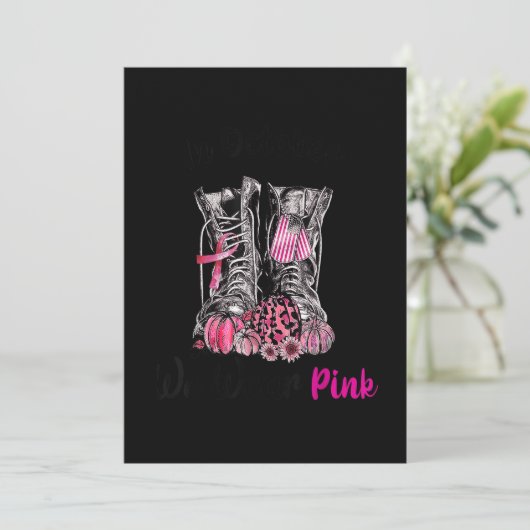 In oktober Draag we roze veteranenborst-kanker Save The Date (Staand voorkant)