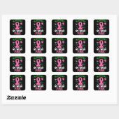 In oktober Draag we roze Vierkante Sticker (Vel)