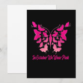 In oktober Draag we roze vlinderkast Kaart (Voorkant / Achterkant)