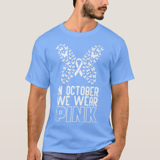 In oktober Draag we roze vlinderkast T-shirt