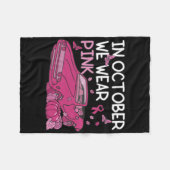 In oktober Draag we roze vlinders auto borstblik Fleece Deken (Voorkant (Horizontaal))
