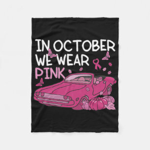 In oktober Draag we roze vlinders auto borstblik Fleece Deken