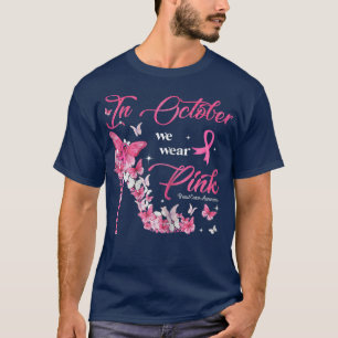 In oktober Draag we roze vlinders T-shirt