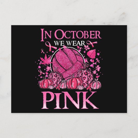 In oktober Draag we roze volleybalborstkanker A Briefkaart (Voorkant)