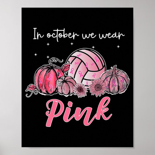 In oktober Draag we roze volleybalborstkanker A Poster (Voorkant)